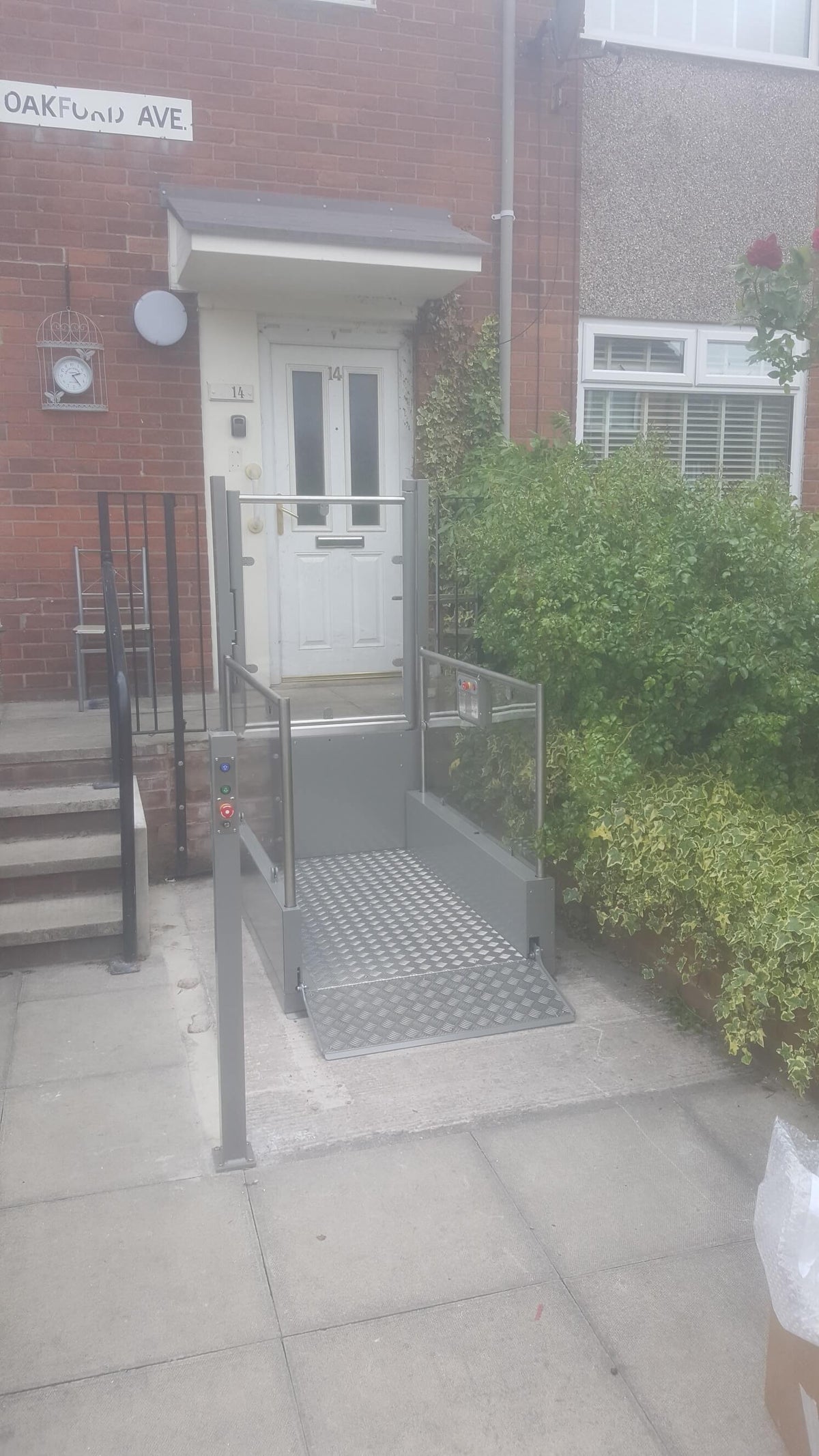 New Outside 1 metre Pollock Steplift Installation for Manchester City Council