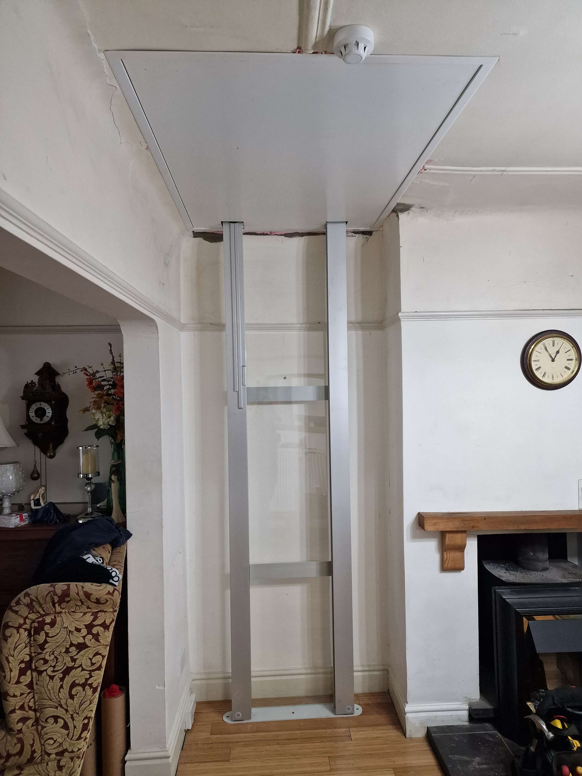 Installation of Pollock Vertical Through Floor Home Lift for Knowsley Council