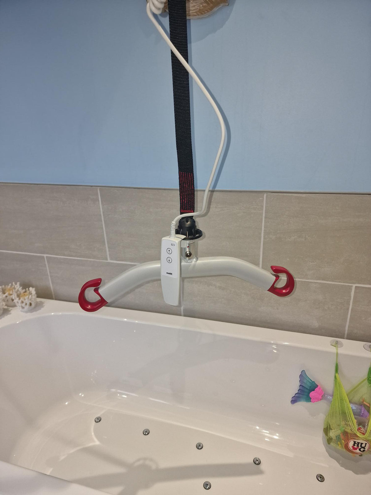 Installation of Molift Air 200 Ceiling Hoist system Bathroom Liverpool