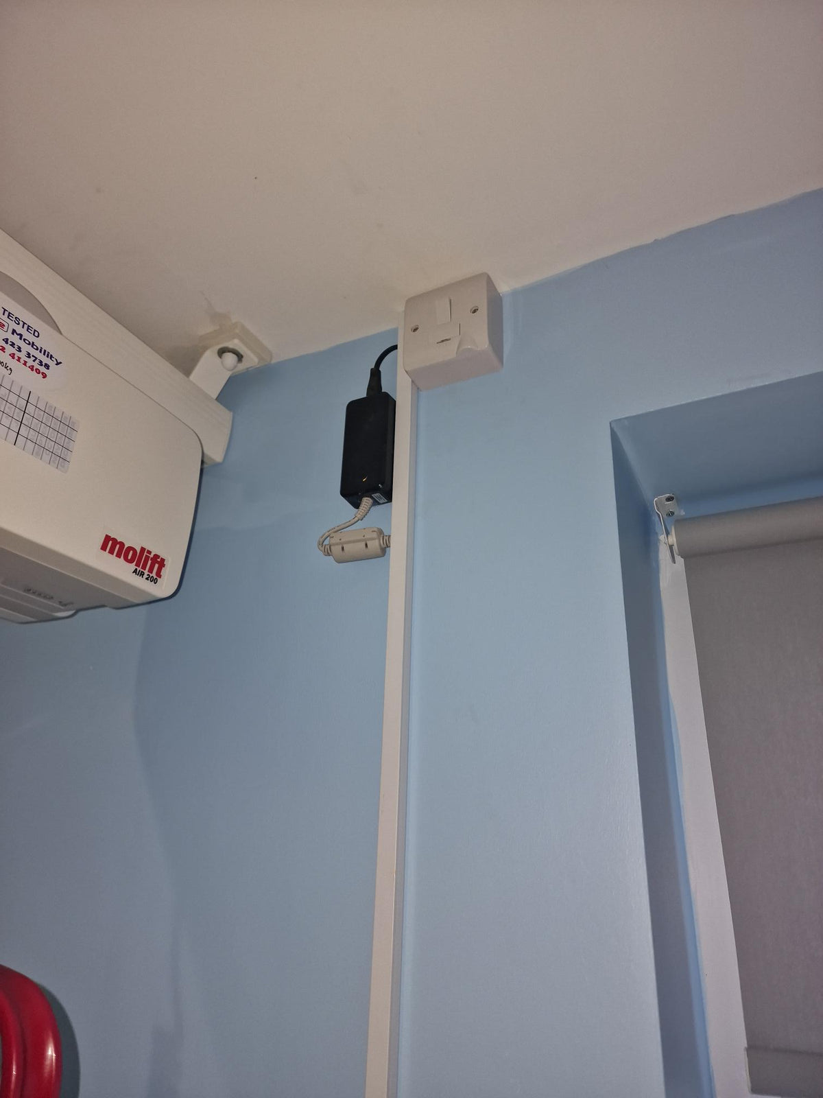 Installation of Molift Air 200 Ceiling Hoist system Bathroom Liverpool