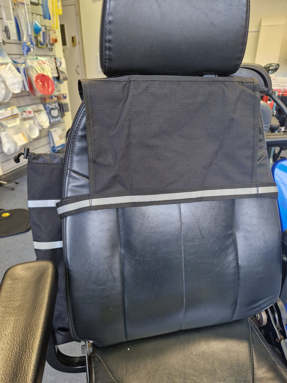 Extra Large Strap On Scooter Powerchair Wheelchair Rear Bag With Walking Stick Crutch Holders