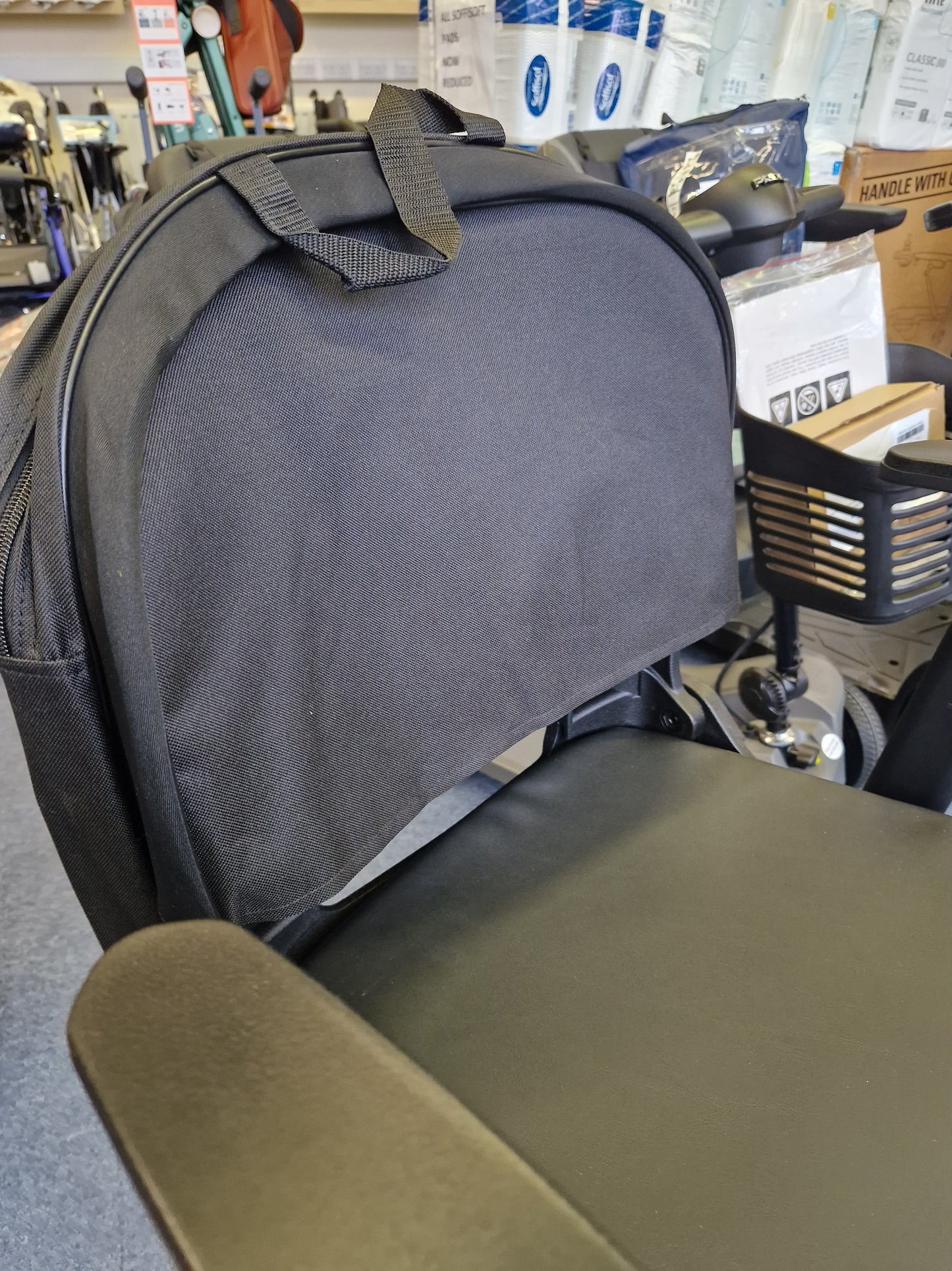 Mini Mobility Auto Useful Rear Seat Slip On Carry Bag Curved Shaped Black