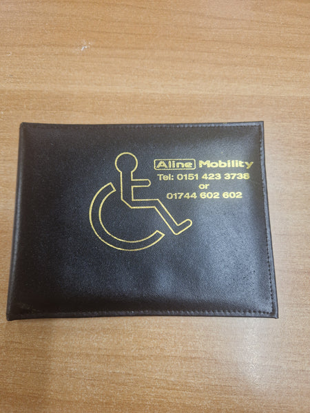 Genuine Real Full Leather Disabled Parking Badge Clock Display Wallet Holder Quality Made UK