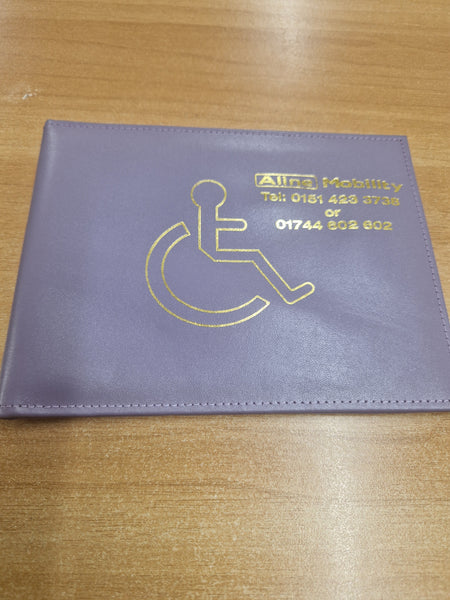 Genuine Real Full Leather Disabled Parking Badge Clock Display Wallet Holder Quality Made UK