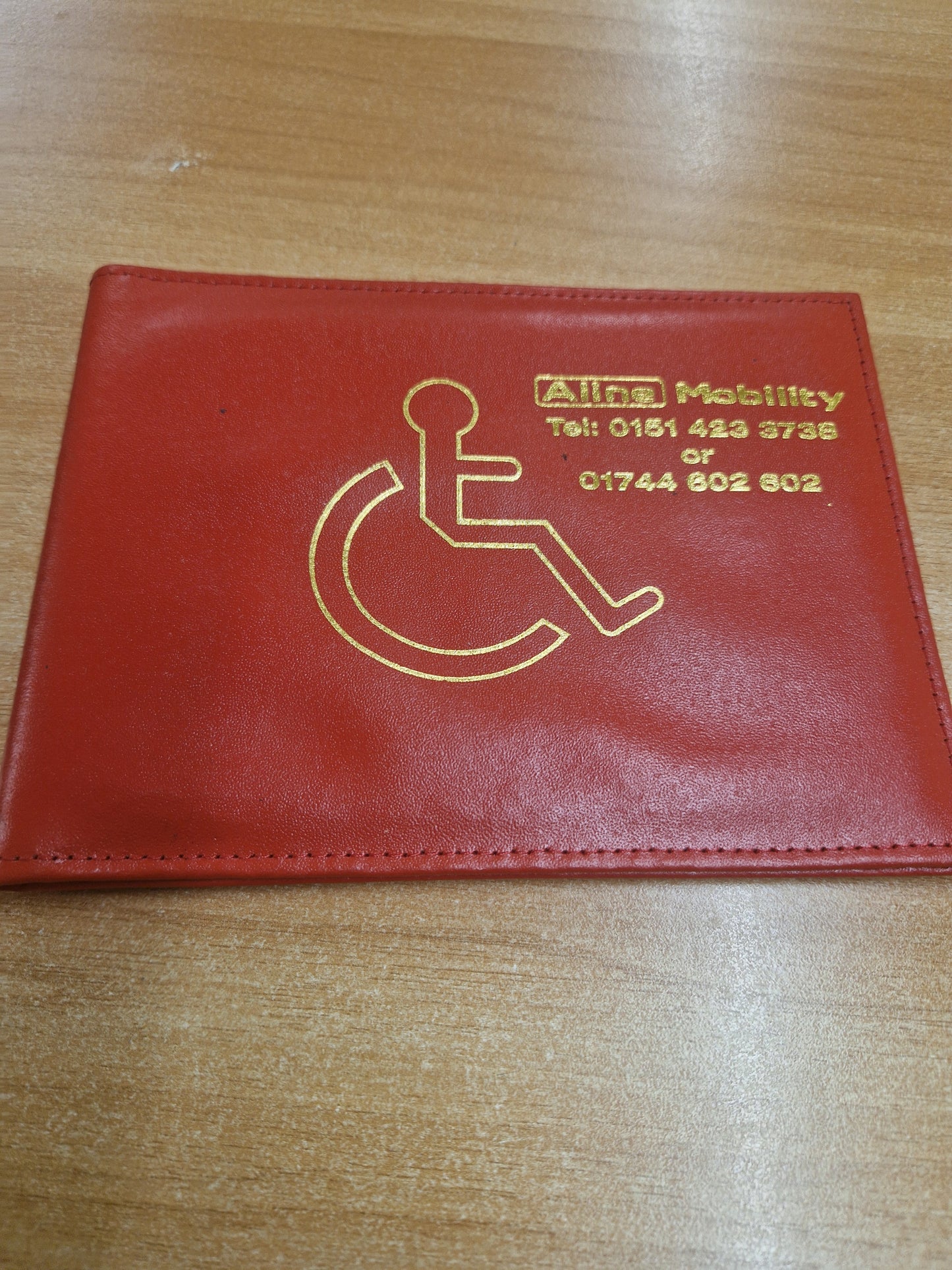 Genuine Real Full Leather Disabled Parking Badge Clock Display Wallet Holder Quality Made UK