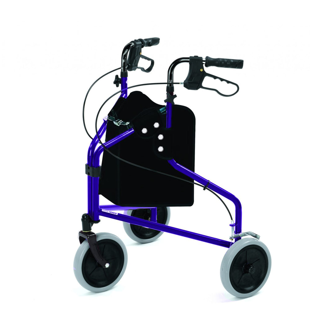 Roma Triwalker Déambulateur à 3 roues léger violet/bleu avec sac et freins 2340