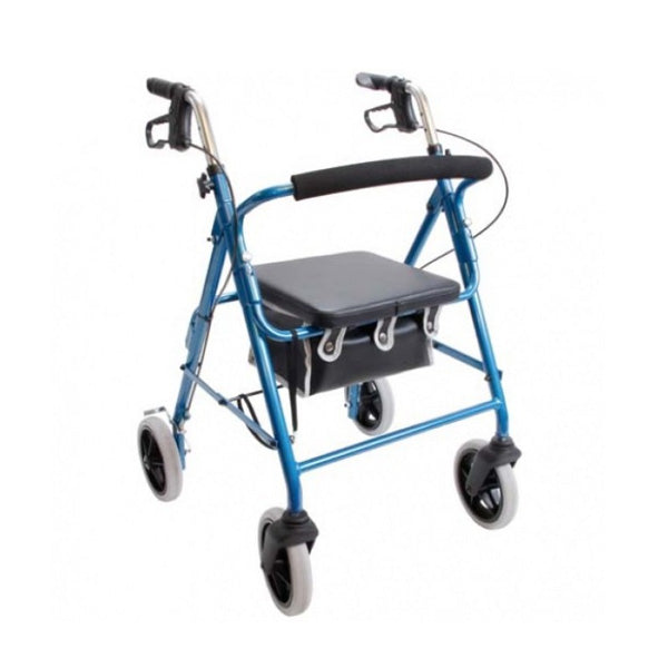 Roma Medical 2463 4 Wheel Rollator Walker With Seat Folding Large Wheels Lightweight Aluminium