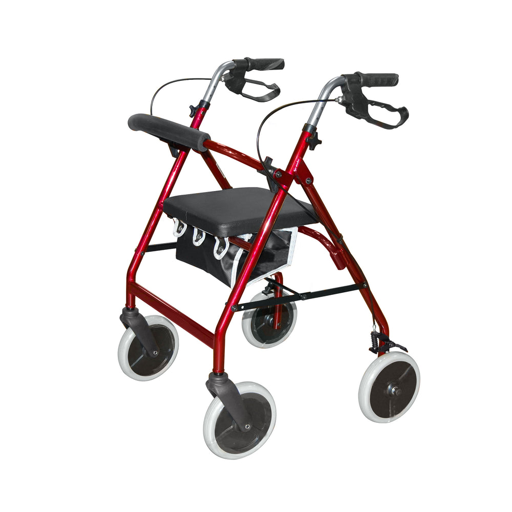 Roma Medical 2463 4 Wheel Rollator Walker With Seat Folding Large Wheels Lightweight Aluminium