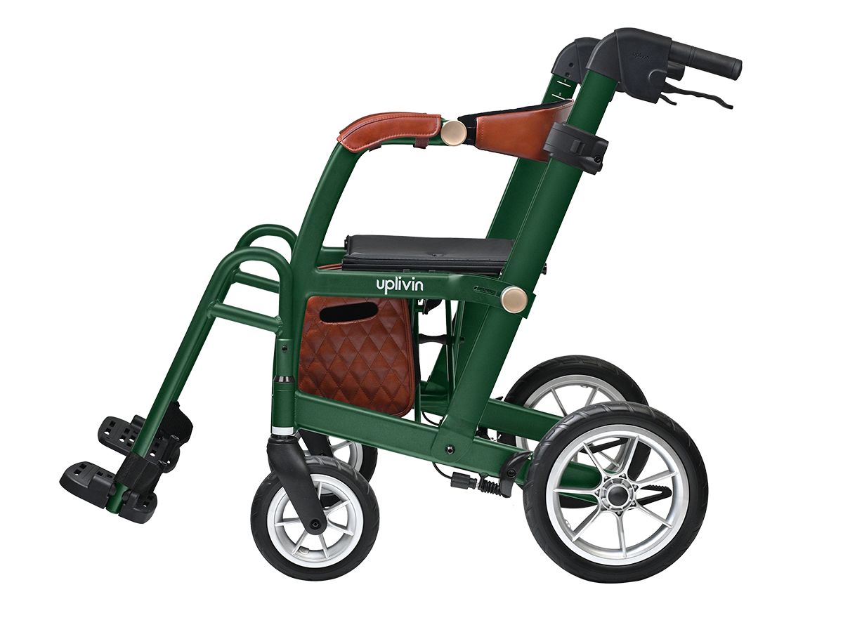 Uplivin Glide 2 in 1 Rollator Green or Black Walker with Seat To Wheelchair folding Lightweight PR32220 PR32221