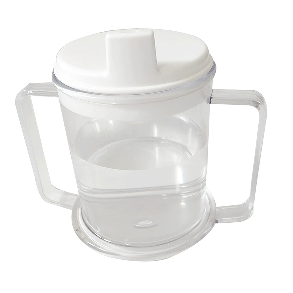 Able2 Plastic Drinking Mug Beaker Cup With Lid & Handles Elderly Disabled Drink Heavy Duty PR65616