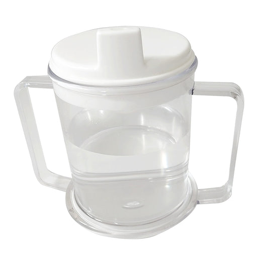 Able2 Plastic Drinking Mug Beaker Cup With Lid & Handles Elderly Disabled Drink Heavy Duty PR65616