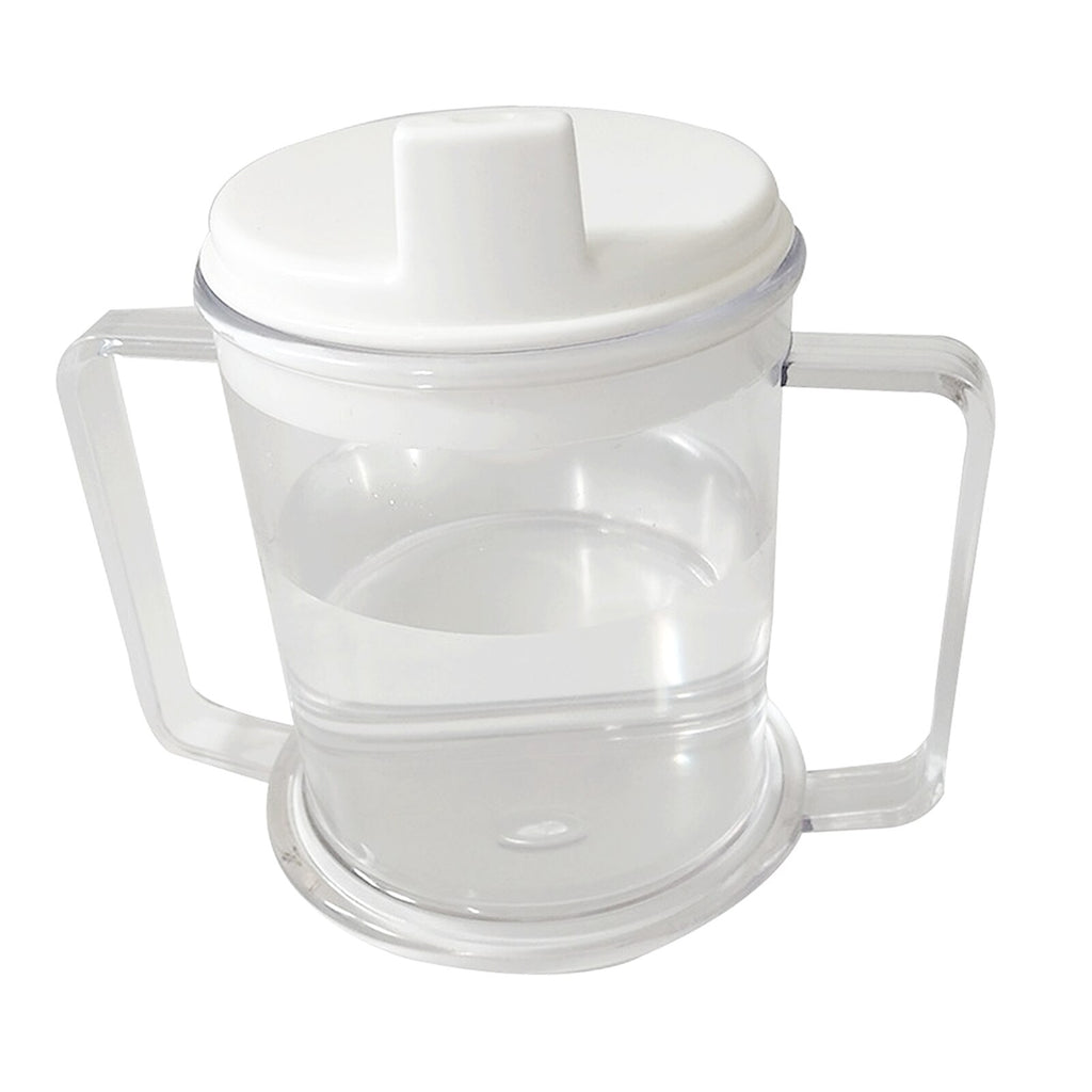 Able2 Plastic Drinking Mug Beaker Cup With Lid & Handles Elderly Disabled Drink Heavy Duty PR65616