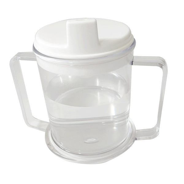 Able2 Plastic Drinking Mug Beaker Cup With Lid & Handles Elderly Disabled Drink Heavy Duty PR65616