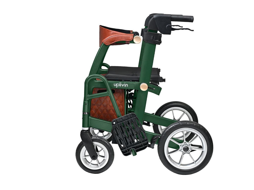 Uplivin Glide 2 in 1 Rollator Green or Black Walker with Seat To Wheelchair folding Lightweight PR32220 PR32221