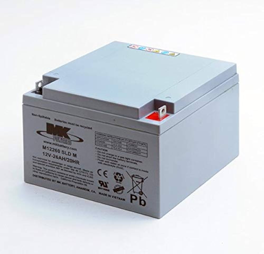 MK Battery 12V 26AH SLA Sealed Lead Acid for Stairlift Scooter or Hoist