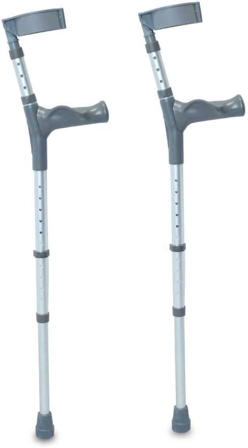 NRS P23373 Medium Standard Pair of Double Adjustable Elbow Crutches 24" to 34"