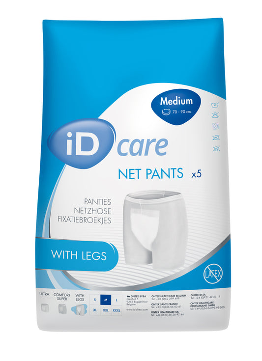 ID Care Net Pants Filet de Maintien 5 Unités Jambes Unisexe Étirable Universel Protection contre l'Incontinence Maintien Sûr ID5420