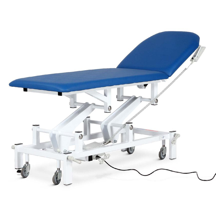 Bristol Maid Examination Hospital Couch Variable Height Adjustable Electric Blue White Two Section EC1210/VBB