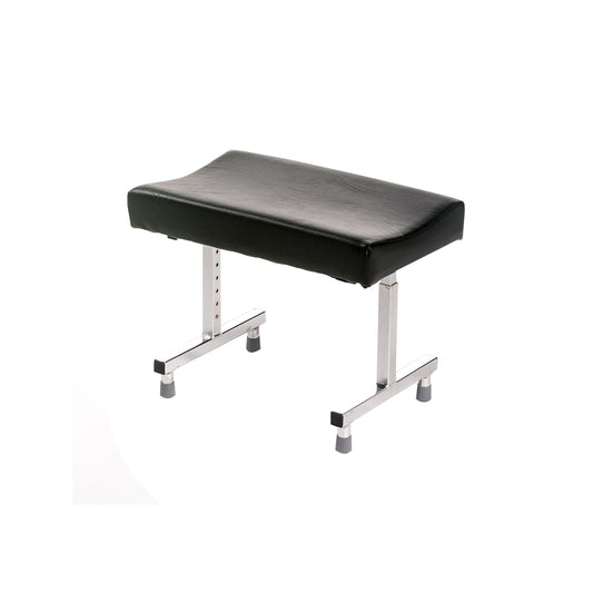 Tabouret médical pour les pieds Roma Repose-pieds réglable en hauteur et inclinable Rembourré en vinyle noir Facile à nettoyer Sans roulettes 5724