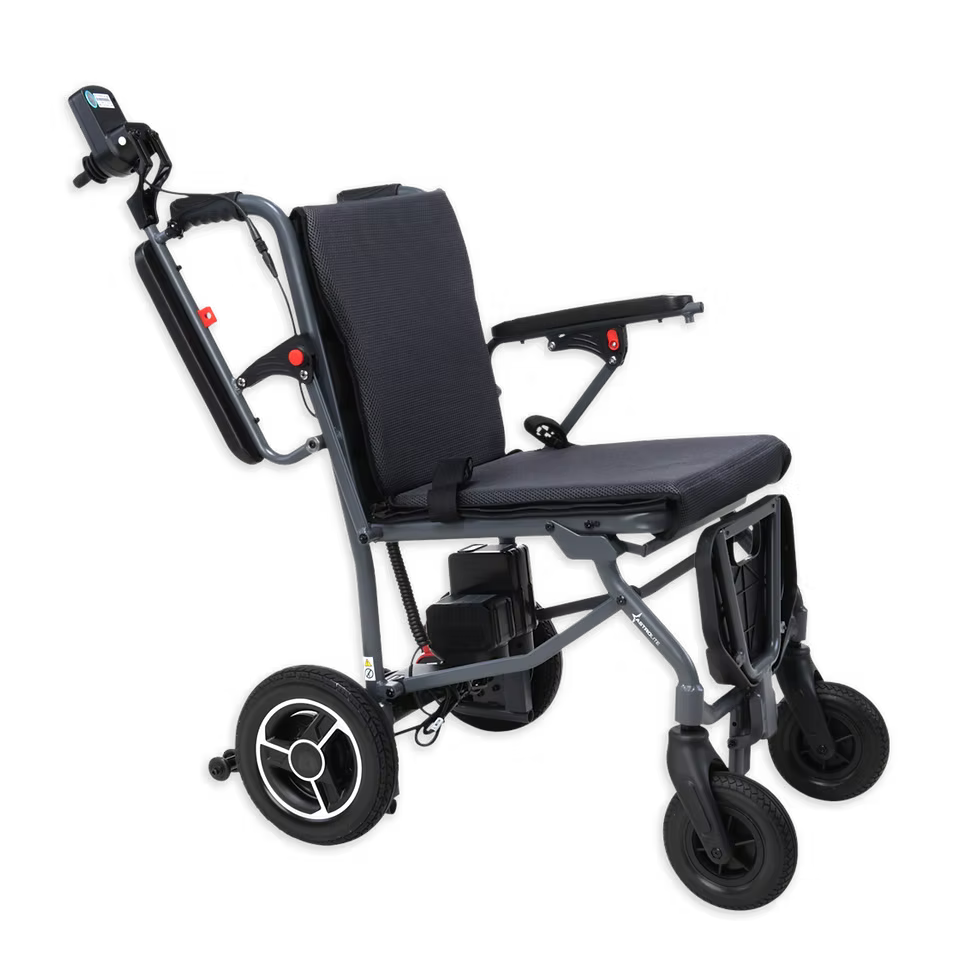 LWALPCGH Astrolite Power Chair Powerchair Drive Devilbiss Super Lightweight Folding Lithium Battery Transport Car boot Aeroplane Travel