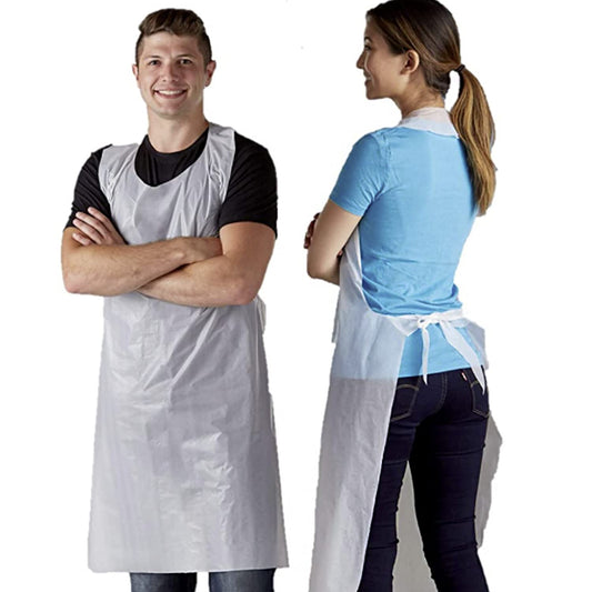 Disposable Plastic Aprons On Roll Blue Yellow or White 200 Pack Countrywide Premium Polythene