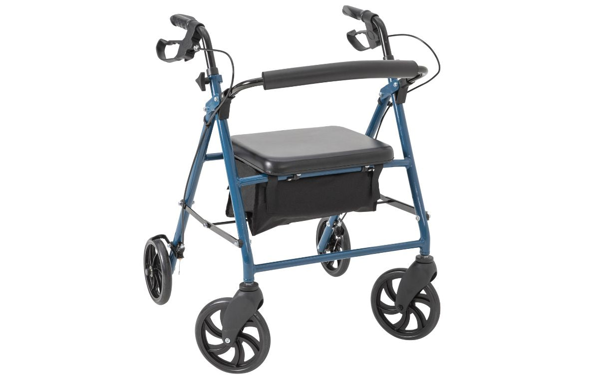 Déambulateur-rollator à quatre roues avec dossier solide Alerta Blue 4 ALT-R002