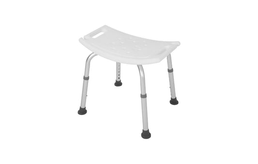 Alerta Aluminium and Plastic Lightweight White Adjustable Height Shower Stool - ALT-BE010