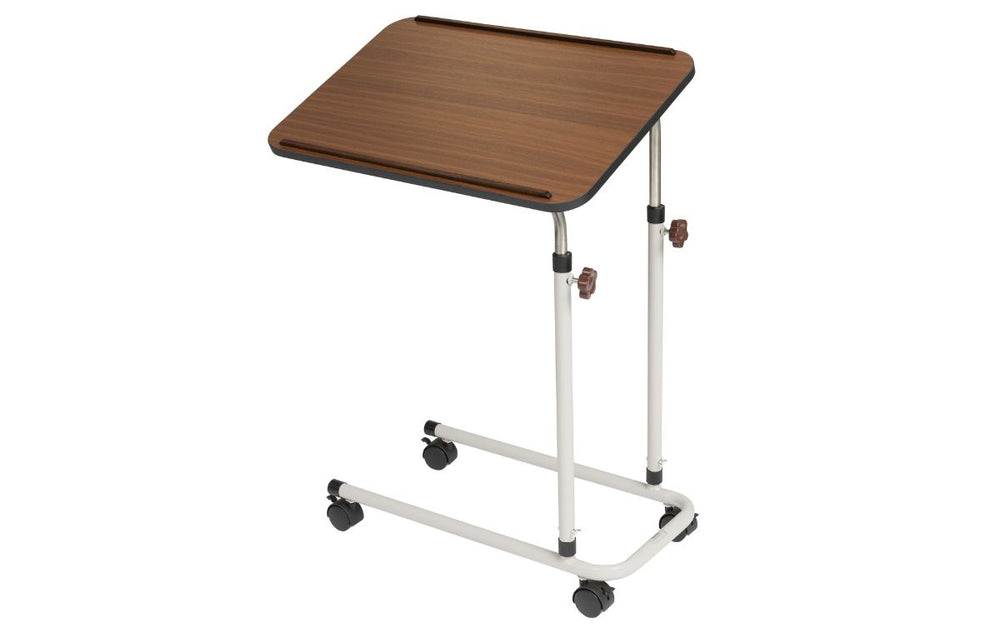 Alerta Walnut Oak Adjustable Over Under Bed Table 4 or no castors ALT 751