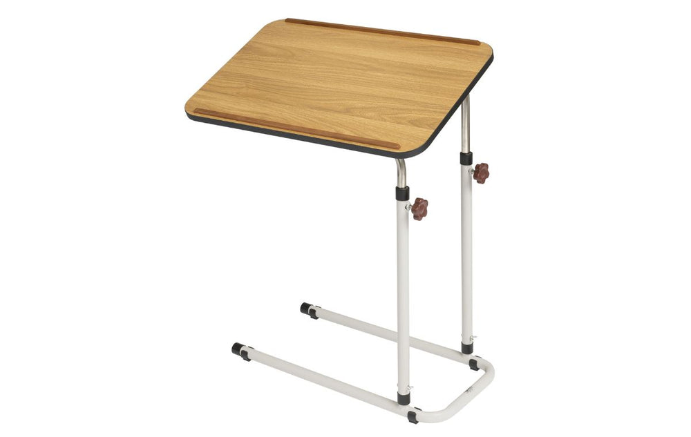 Alerta Walnut Oak Adjustable Over Under Bed Table 4 or no castors ALT 751