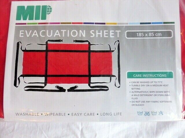 MIP Emergency Fire Evacuation Sheet Washable Red Mattress Fit 185 x 85cm CS653-0001