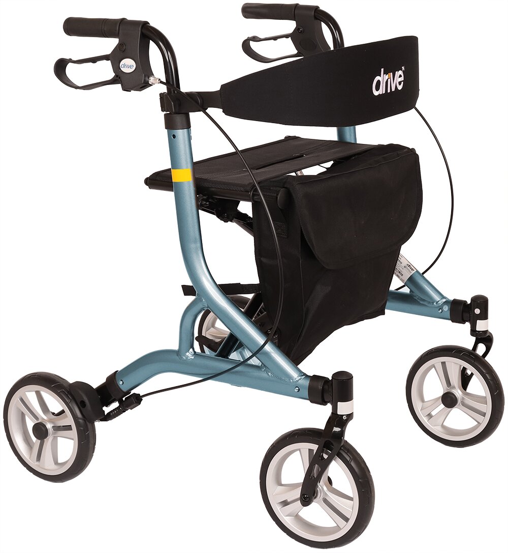 Drive Devilbiss Nitro SL Super Lightweight 4 Wheel Walker Rollator Outdoor Indoor Blue Grey 700300300 700300100