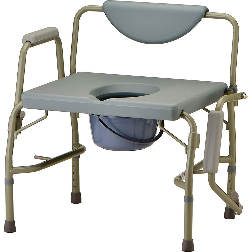 Drive Commode Oversize Extra Wide Bariatric Adjustable Height Drop Arms 11135-1