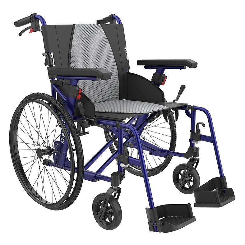 Rehasense Self Propelled 35 Icon LX Transit 16" 18" Wheelchair Black Blue  RWL35D2BKC  RWL35D4BKC