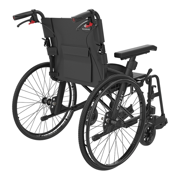 Rehasense Self Propelled 35 Icon LX Transit 16" 18" Wheelchair Black Blue  RWL35D2BKC  RWL35D4BKC