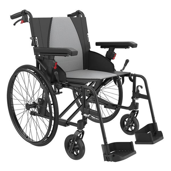Rehasense Self Propelled 35 Icon LX Transit 16" 18" Wheelchair Black Blue  RWL35D2BKC  RWL35D4BKC