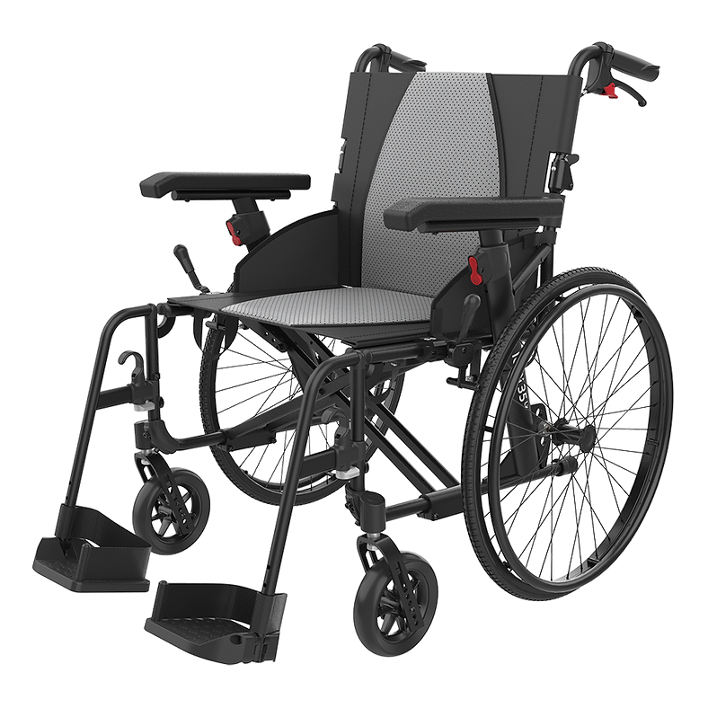 Rehasense Self Propelled 35 Icon LX Transit 16" 18" Wheelchair Black Blue  RWL35D2BKC  RWL35D4BKC
