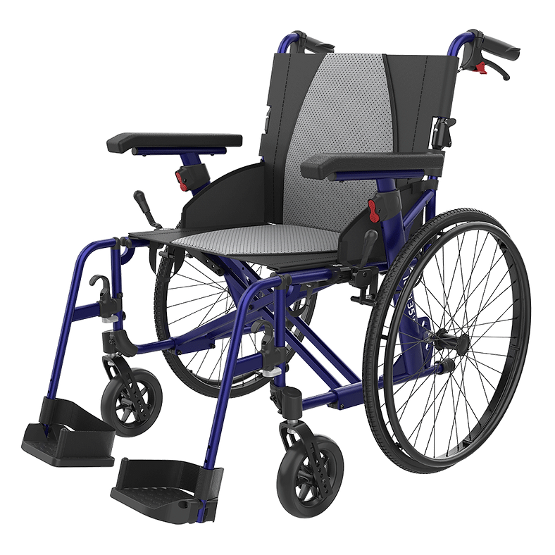Rehasense Self Propelled 35 Icon LX Transit 16" 18" Wheelchair Black Blue  RWL35D2BKC  RWL35D4BKC