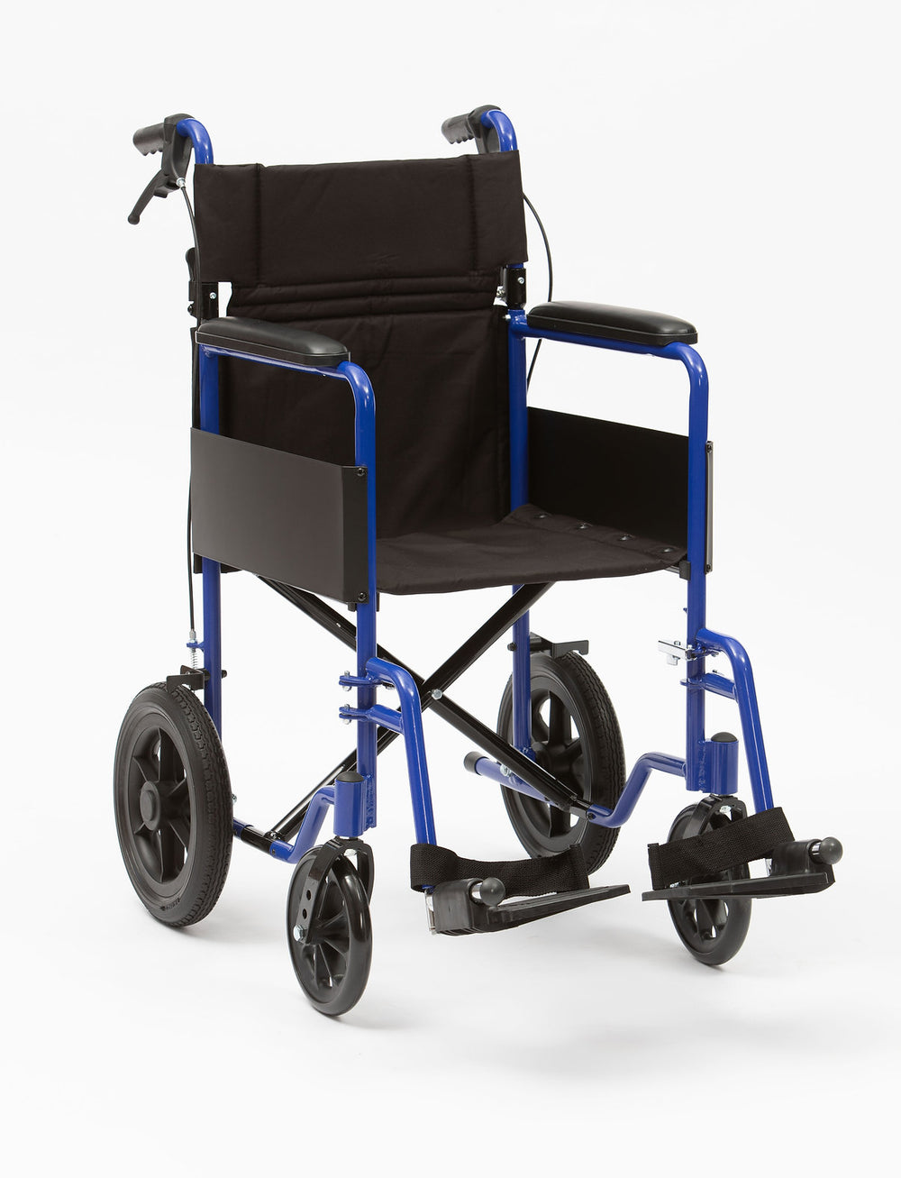 ILA18TS Aluminium Lightweight Transit Wheelchair 18" Seat Width Blue Red Folding Instore Drive Devilbiss