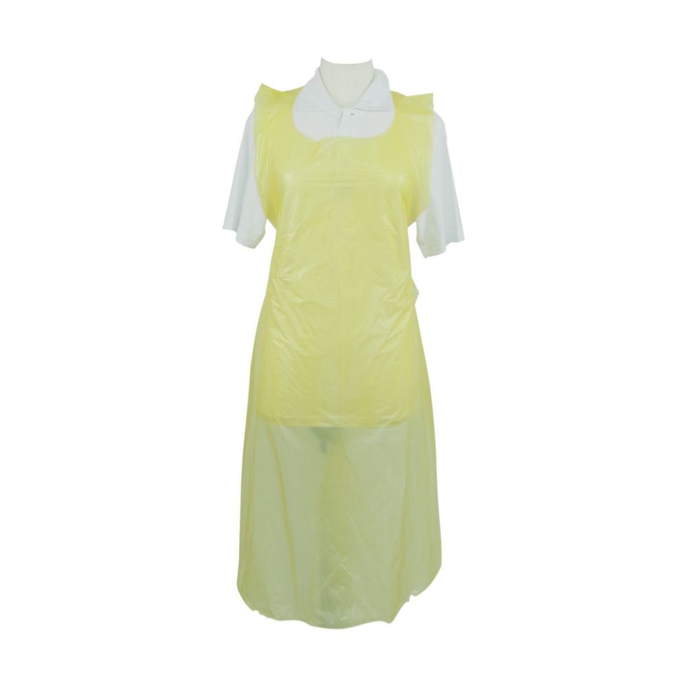 Disposable Plastic Aprons On Roll Blue Yellow or White 200 Pack Countrywide Premium Polythene