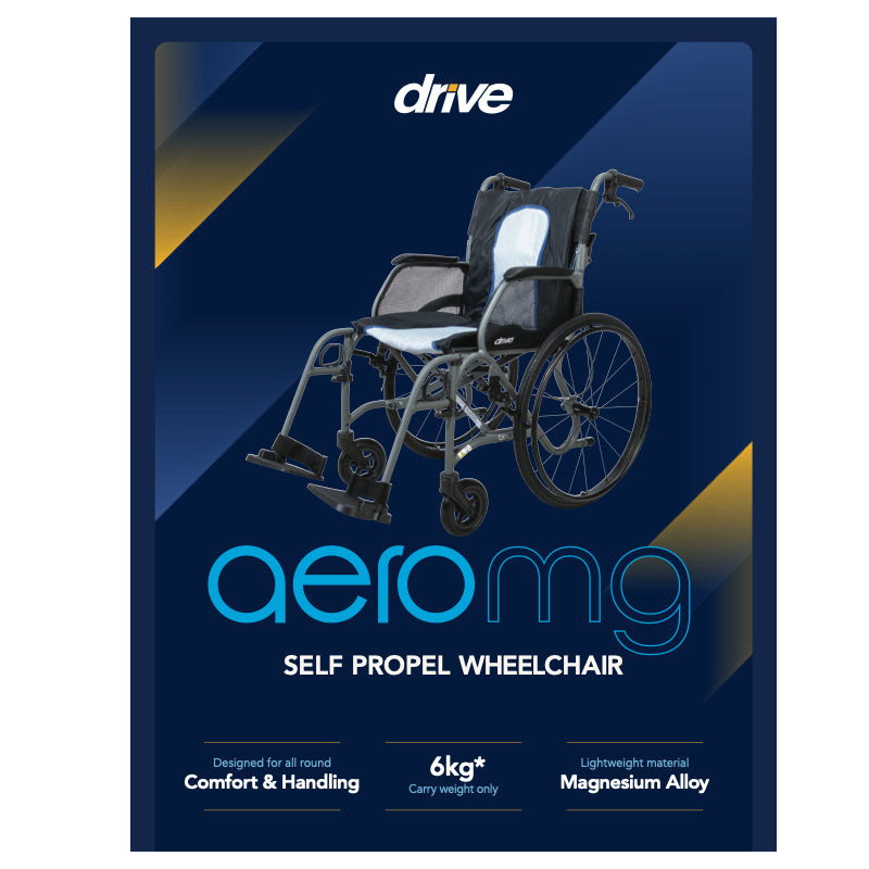 Drive Devilbiss 6kg AeroMg Self Propelled Super Lightweight Magnesium Wheelchair 17.5" (18") Seat Width ULMGWCSP