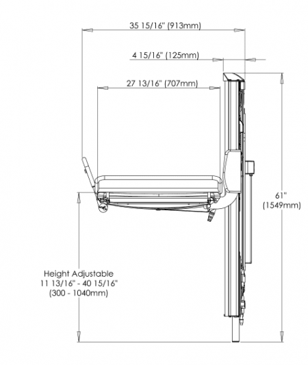 Astor Bannerman Electric CTX2-CP Adult Electric Shower Changing Table Bed Stretcher Height Adjust 1800mm Front Guard