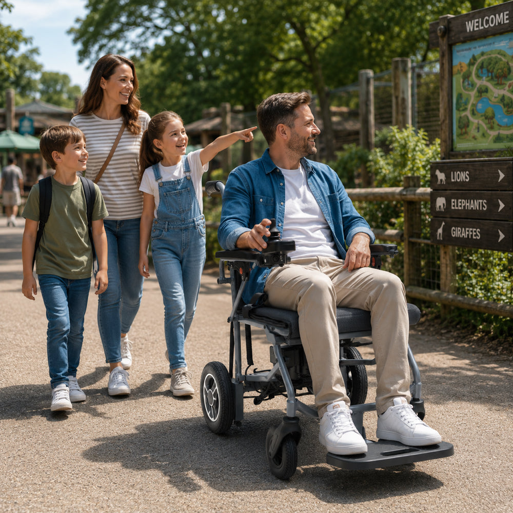 LWALPCGH Astrolite Power Chair Powerchair Drive Devilbiss Super Lightweight Folding Lithium Battery Transport Car boot Aeroplane Travel