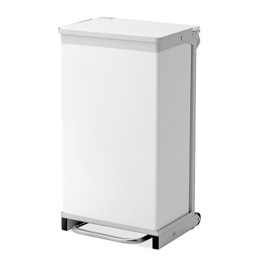 Bristol Maid Poubelle hospitalière haut de gamme 75 litres à fermeture silencieuse, mains libres, avec couvercle blanc BR080/WHL