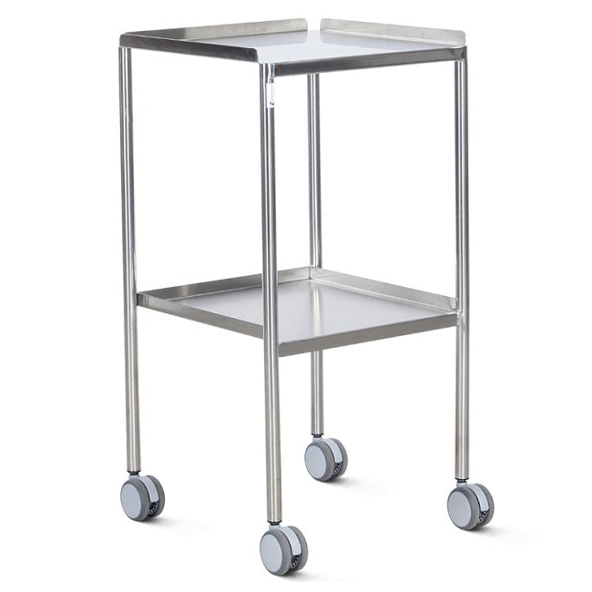 Bristol Maid Stainless Steel Dressing Trolley with Fixed Shelves Metal Silver Hospital Flange Up DTS/450/FU