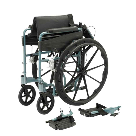 Days Escape Lite Sturdy Comfy Lightweight Self Propelled Wheelchair Light Blue Narrow Standard Wide