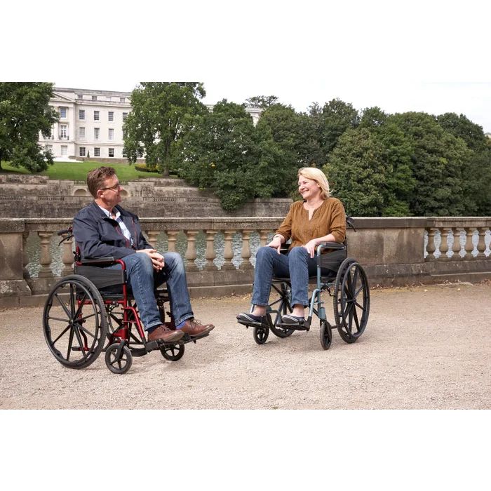 Days Escape Lite Sturdy Comfy Lightweight Self Propelled Wheelchair Light Blue Narrow Standard Wide