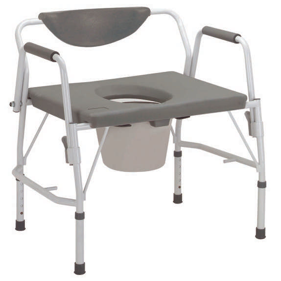 Drive Commode Oversize Extra Wide Bariatric Adjustable Height Drop Arms 11135-1