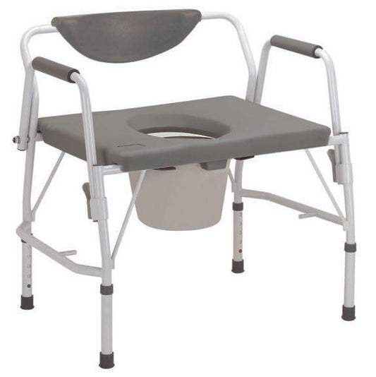 Drive Commode Oversize Extra Wide Bariatric Adjustable Height Drop Arms 11135-1