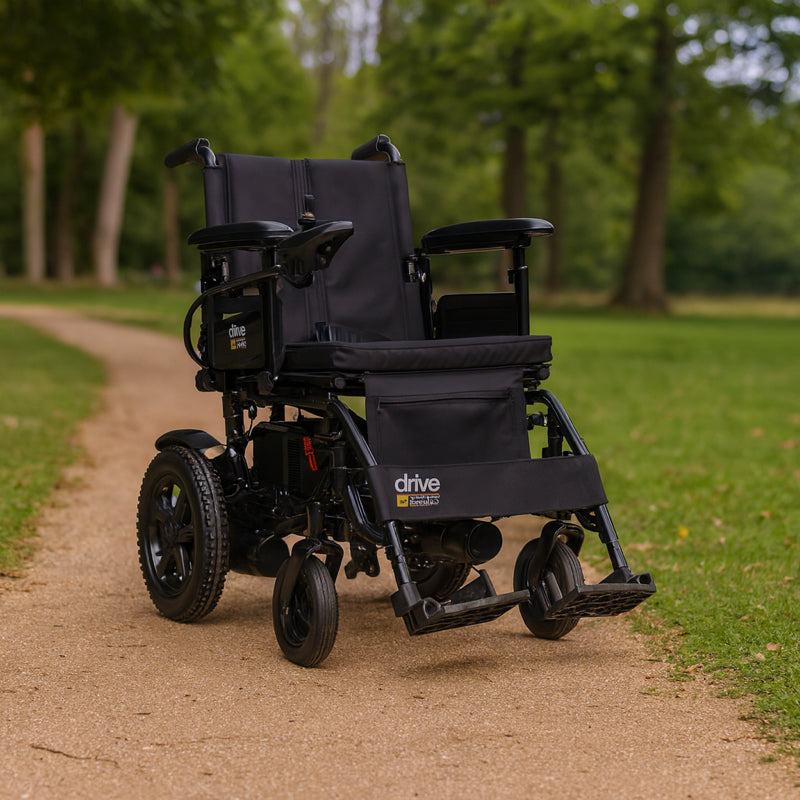 Drive Devilbiss Easy Fold Electric Powered Wheelchair Powerchair Seat width 18"