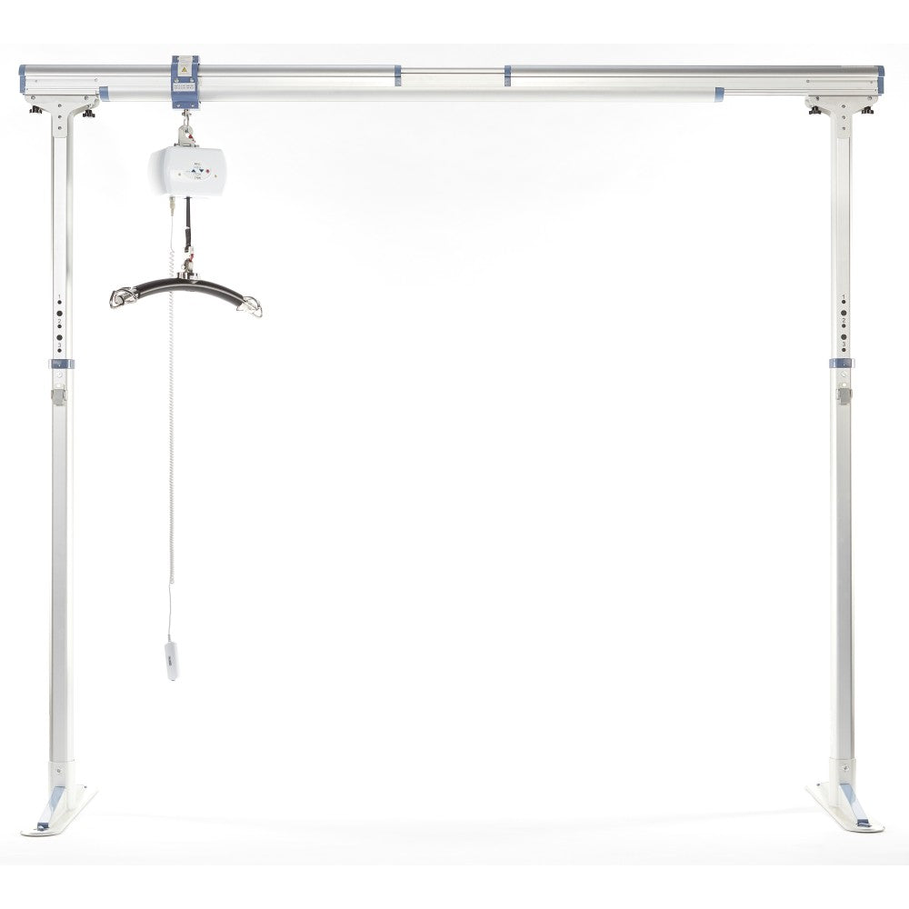 Système de rails de portique portable Freeway Freestanding Prism CP200 complet avec palan motorisé et barre de transport standard